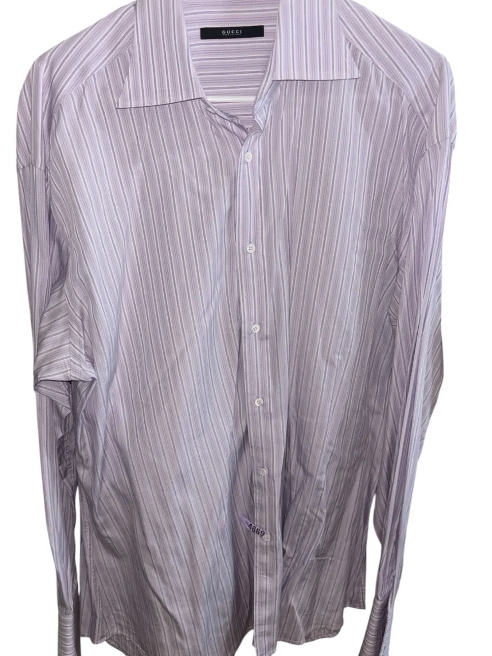 Gucci Lavender & White Striped Dress Shirt